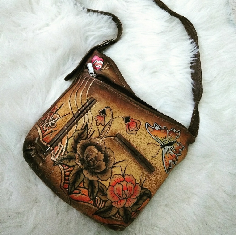 Biacci Genuine Leather Hand Painted Cross Bag